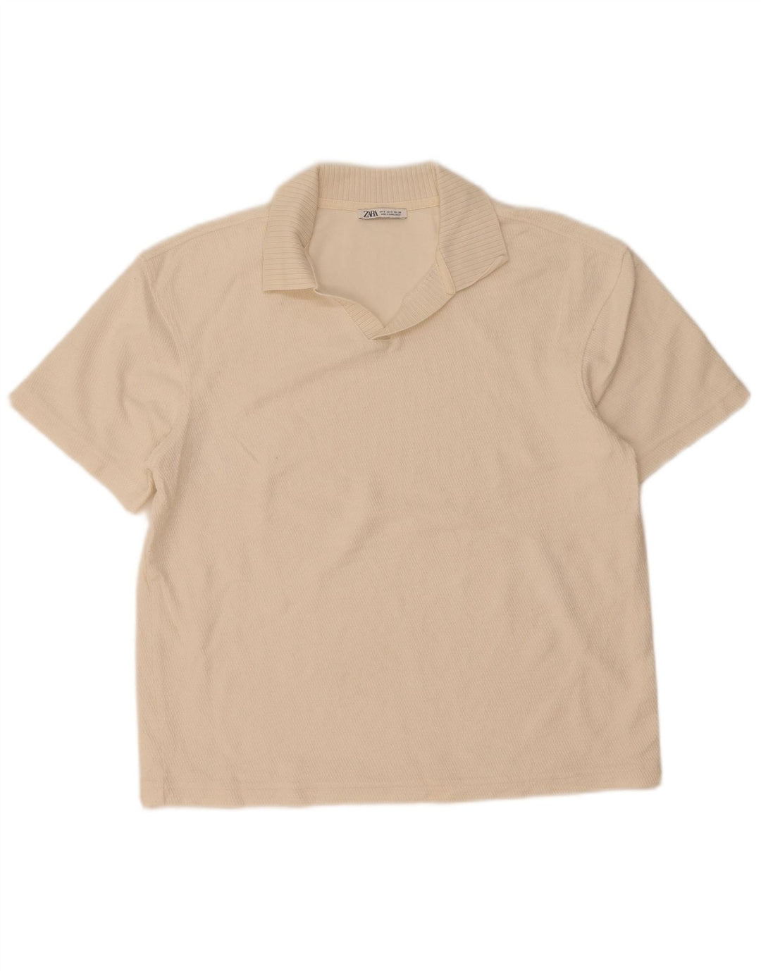 Zara Herre Polo Shirt Small Off White
