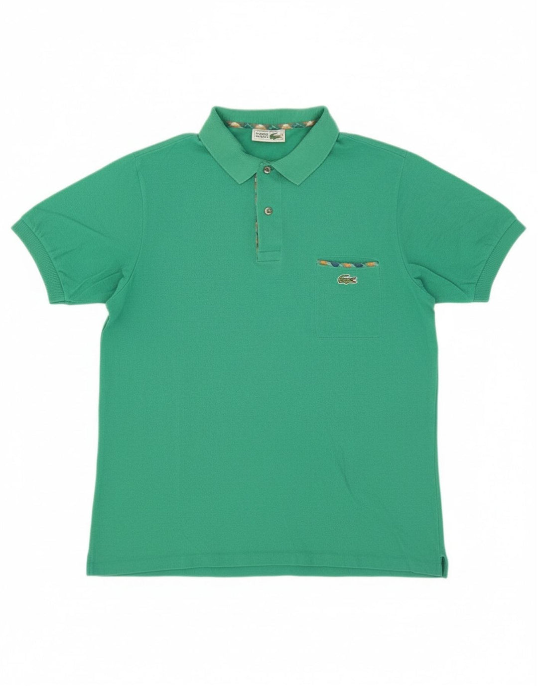 LACOSTE Mens Polo Shirt Medium Green Cotton