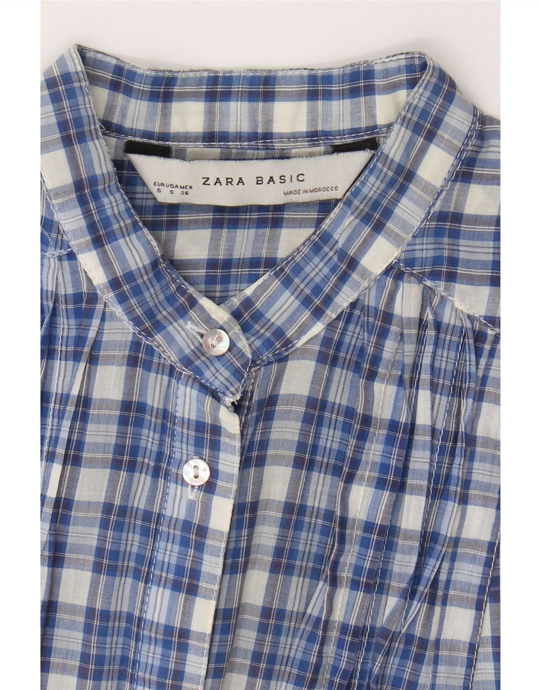 ZARA Womens Shirt Dress UK 10 Small Blue Check Vintage Zara and Second-Hand Zara from Messina Hembry 