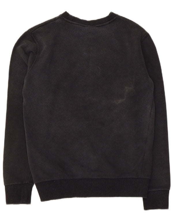 Ellesse Dame Grafisk Sweatshirt Jumper UK 4 XS Sort Bomuld