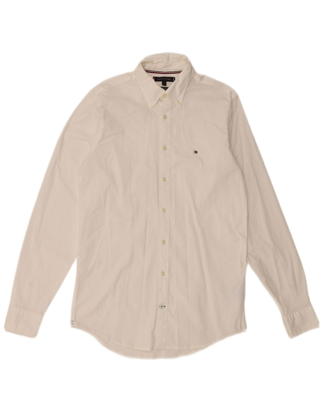 TOMMY HILFIGER Slim Fit skjorte til mænd Lille hvid bomuld