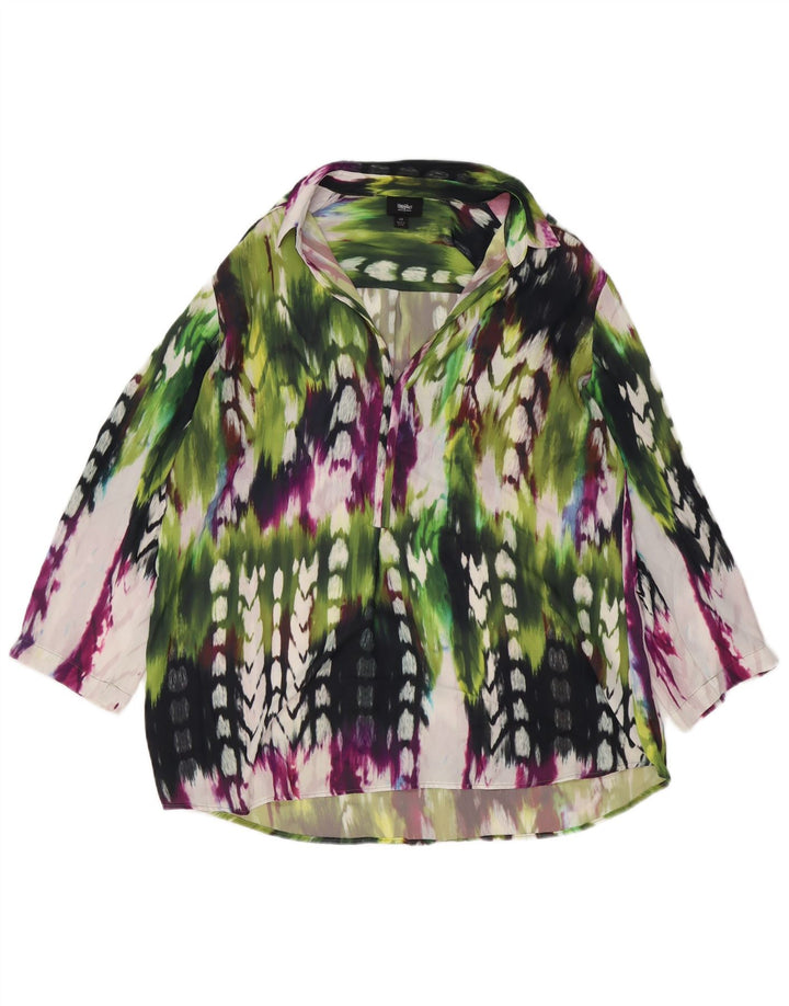 Mossimo Dame Shirt Bluse UK 16 Large Multicolor Tie Dye Polyester