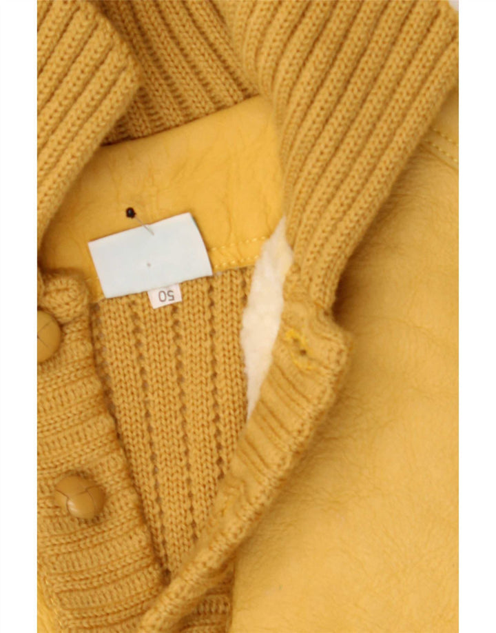 Lube Herre Button Neck Sweater IT 50 Medium Gul Colourblock Uld