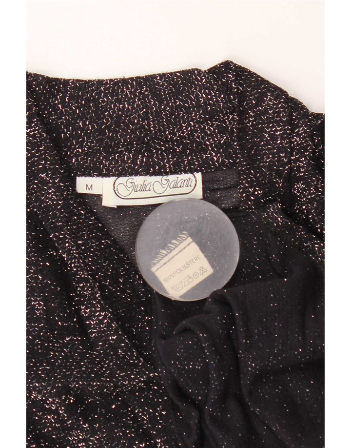 Giulia Galanti Dame Langærmet Bluse Top UK 14 Medium Sort Flecked