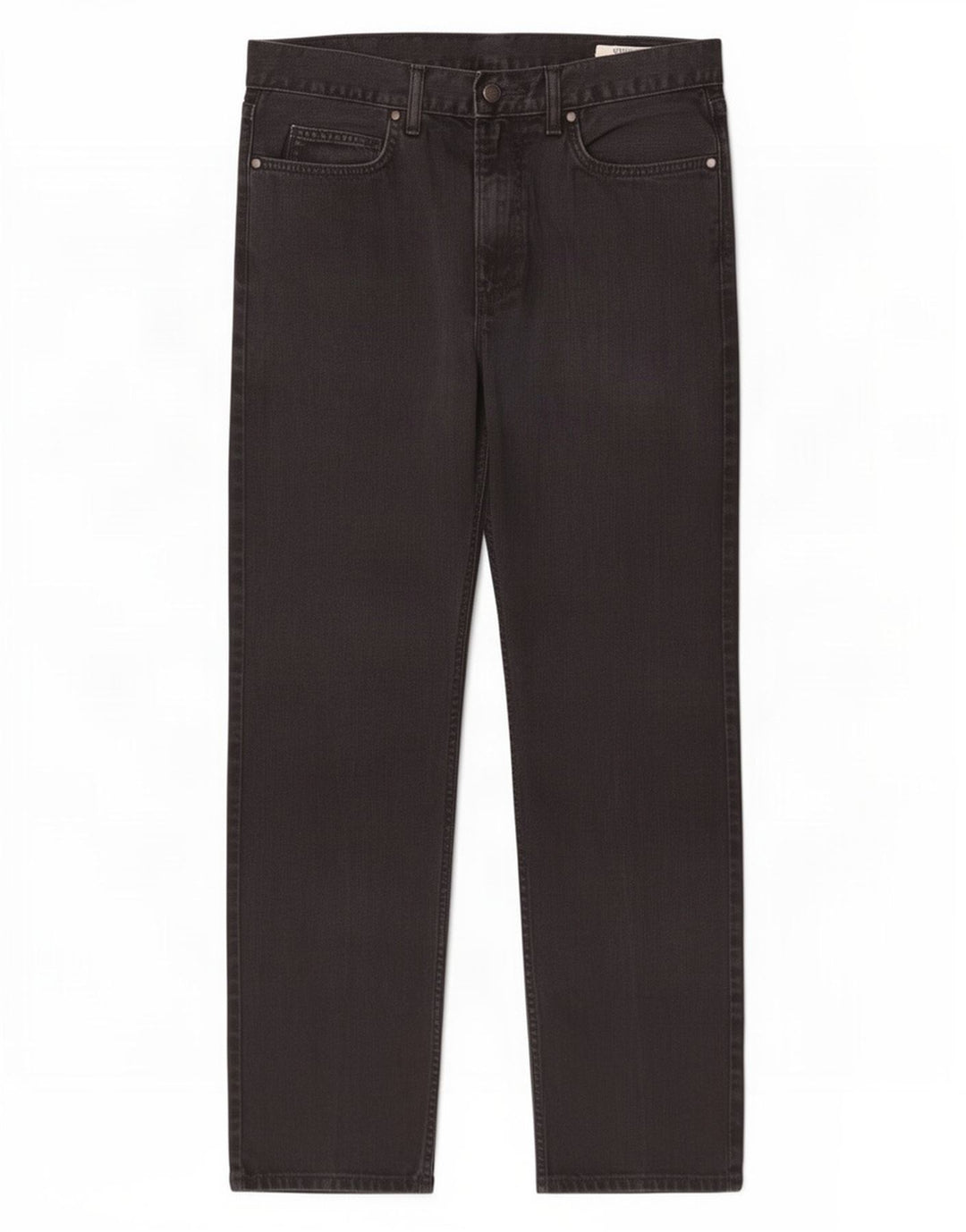 Marks & Spencer Herre Regular Straight Jeans W34 L29 Sort Bomuld