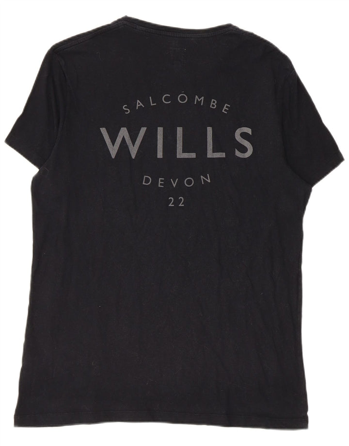 Jack Wills Herre grafisk T-shirt Top Lille sort bomuld