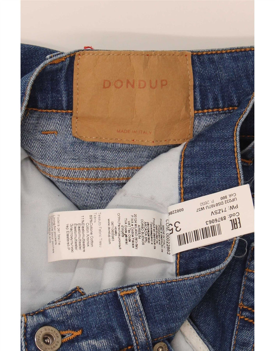 Dondup Herre Distressed Slim Jeans W35 L33 Blå Bomuld