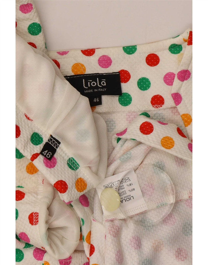 Liola Dame 4-knaps 2-delt nederdelsæt IT 46 Large W28 White Polka Dot