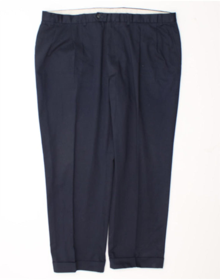 Marks & Spencer Herre tilspidsede jakkesætsbukser W42 L29 Marineblå polyester