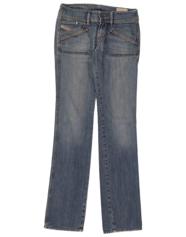 DIESEL Dame Reckfly Straight Jeans W27 L34 Blå Bomuld