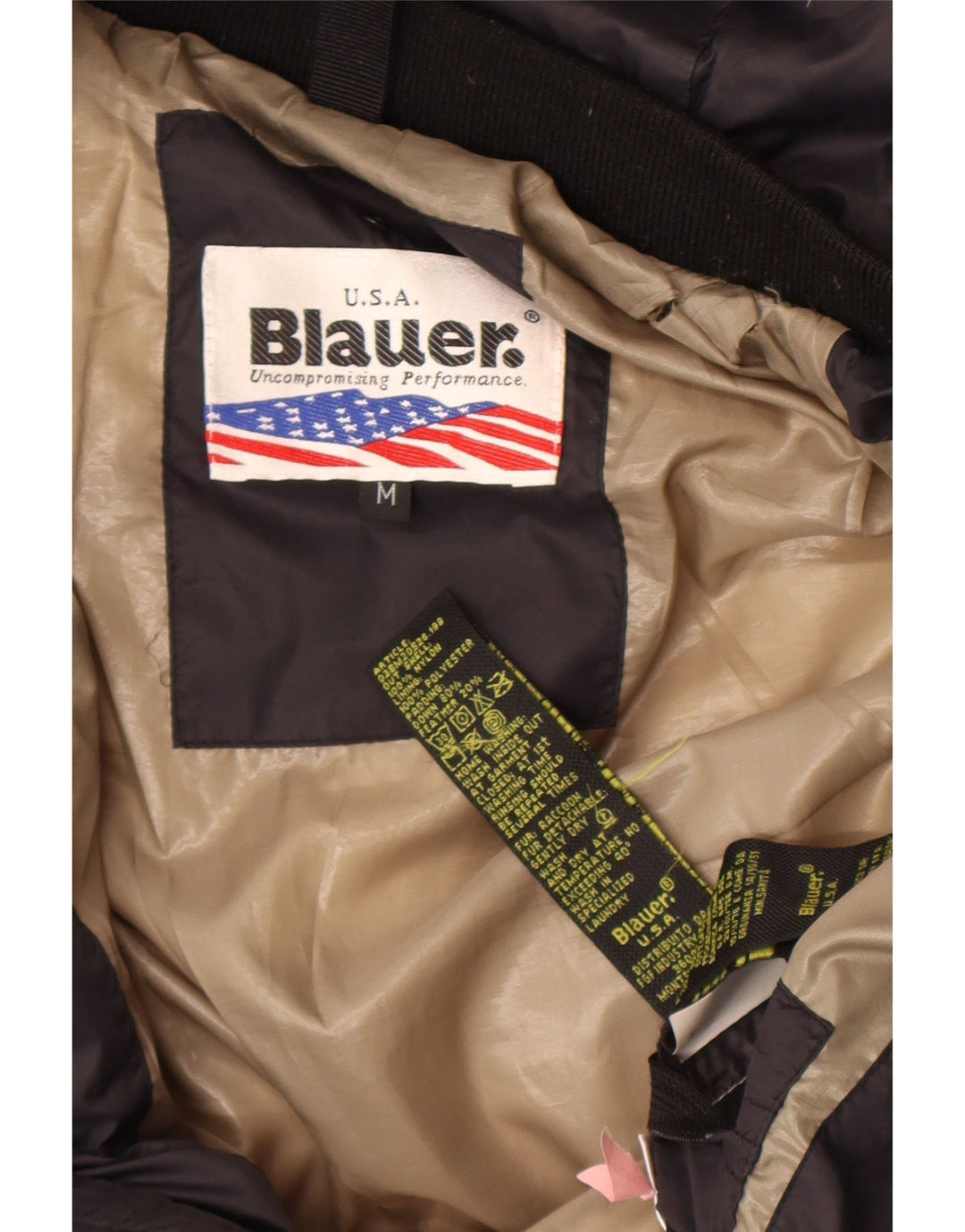 Blauer Herre Hooded Polstret Jakke UK 38 Medium Sort Nylon
