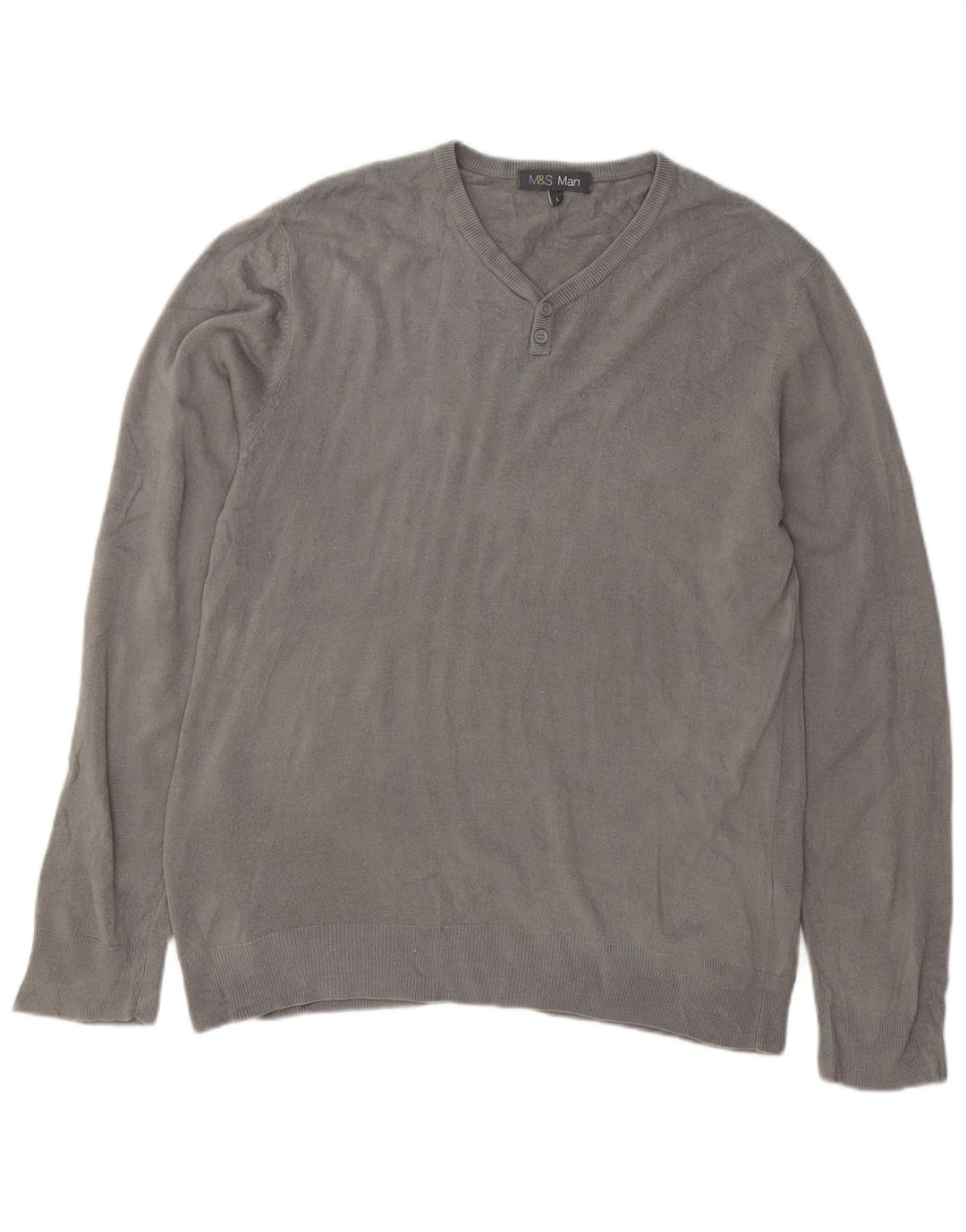 Marks & Spencer Herre V-hals sweater Stor Grå Akryl