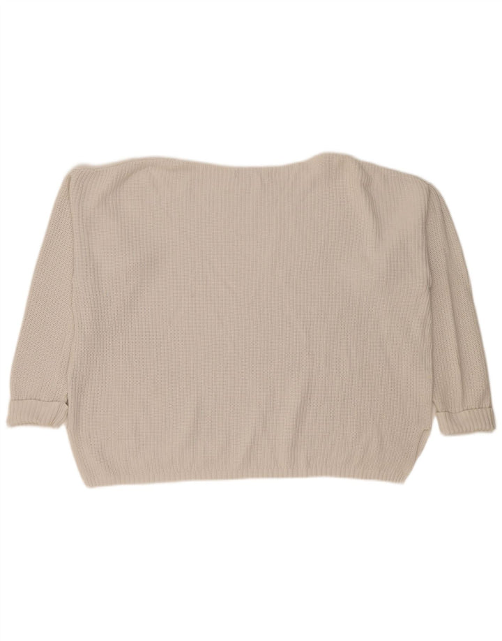 Marks & Spencer dame sweater med rund hals i overstørrelse UK 18 XL Hvid