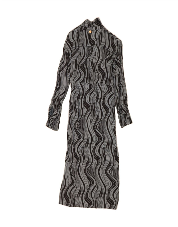 GIULIA GALANTI Womens Wrap Maxi Dress UK 12 Medium Blue Striped Viscose Vintage Giulia Galanti and Second-Hand Giulia Galanti from Messina Hembry 