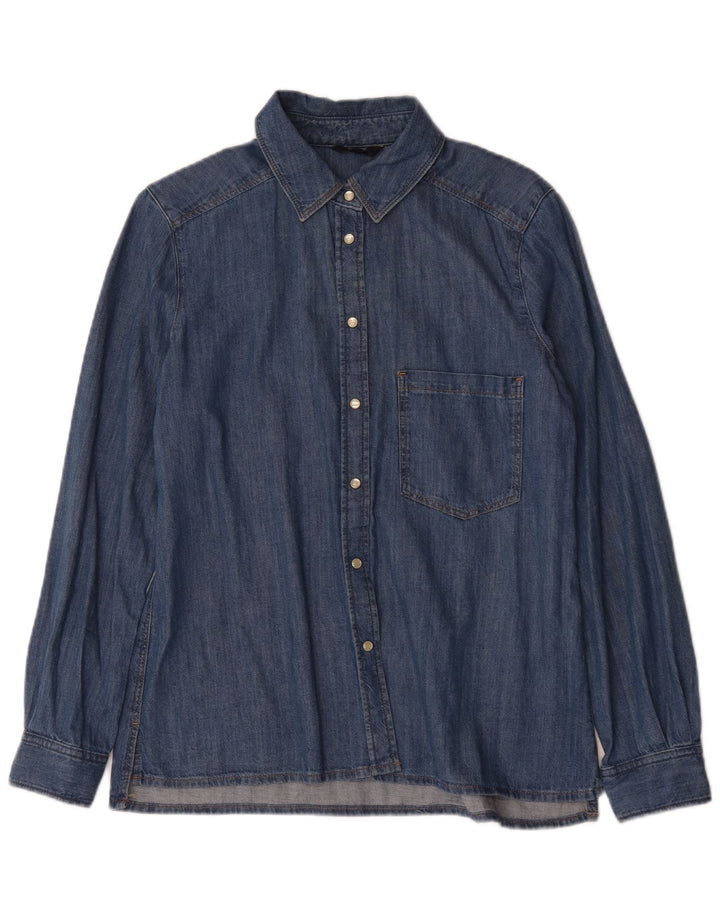 Vintage Dame Denim Shirt UK 16 Large Blue
