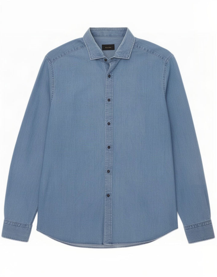 Massimo Dutti Denimskjorte til mænd XL Blå Bomuld