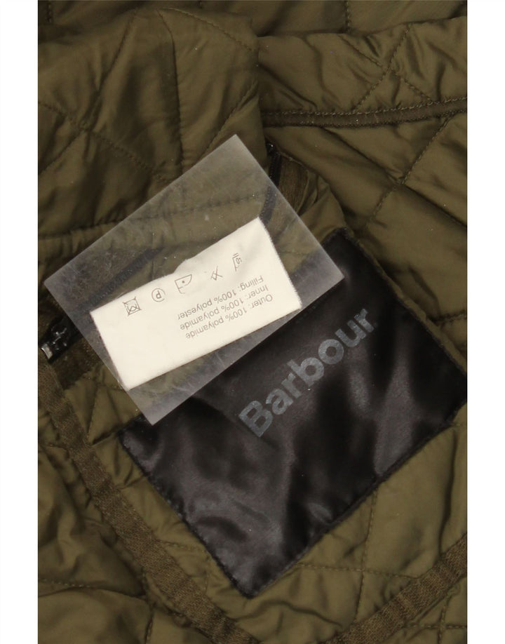 BARBOUR Herre quiltet jakke UK 40 Stor Khaki Polyamid
