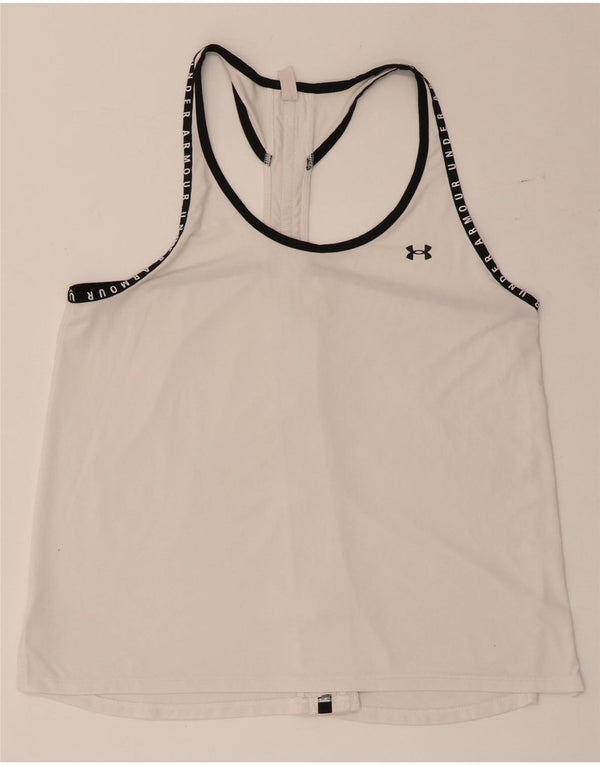 Under Armour Dame Heat Gear Grafisk Vest Top UK 14 Large White