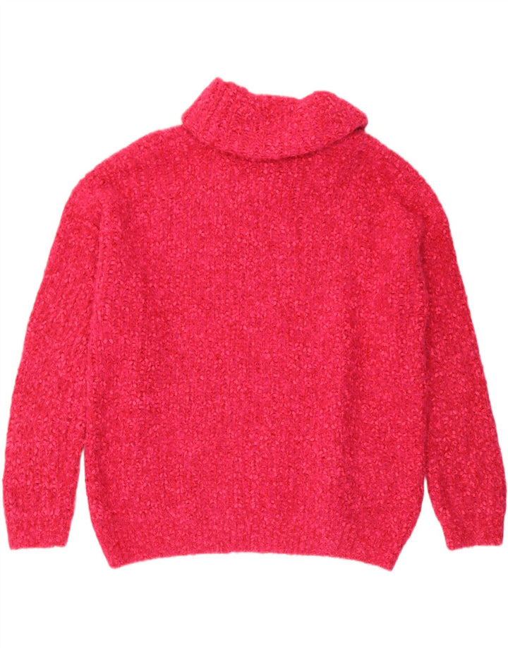 Marks & Spencer Dame Rullehalstrøje DK 14 Medium Pink Flecked