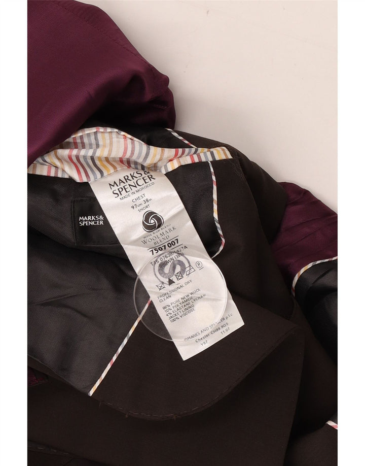 Marks & Spencer Herre 2-knaps blazerjakke UK 38 Medium Brun Uld