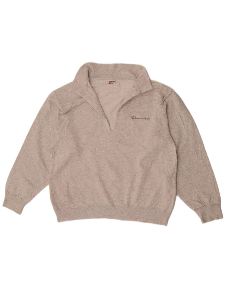 Champion Dame Loose Fit Sweatshirt Jumper UK 14 Medium Grey Flecked