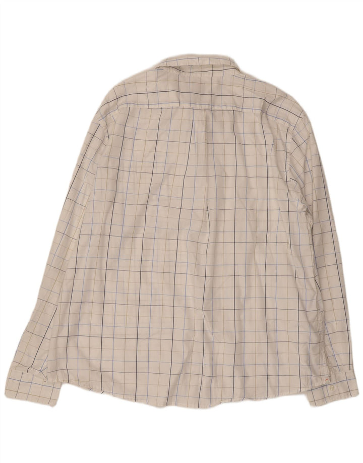 DOCKERS Mens Shirt 2XL White Check Cotton