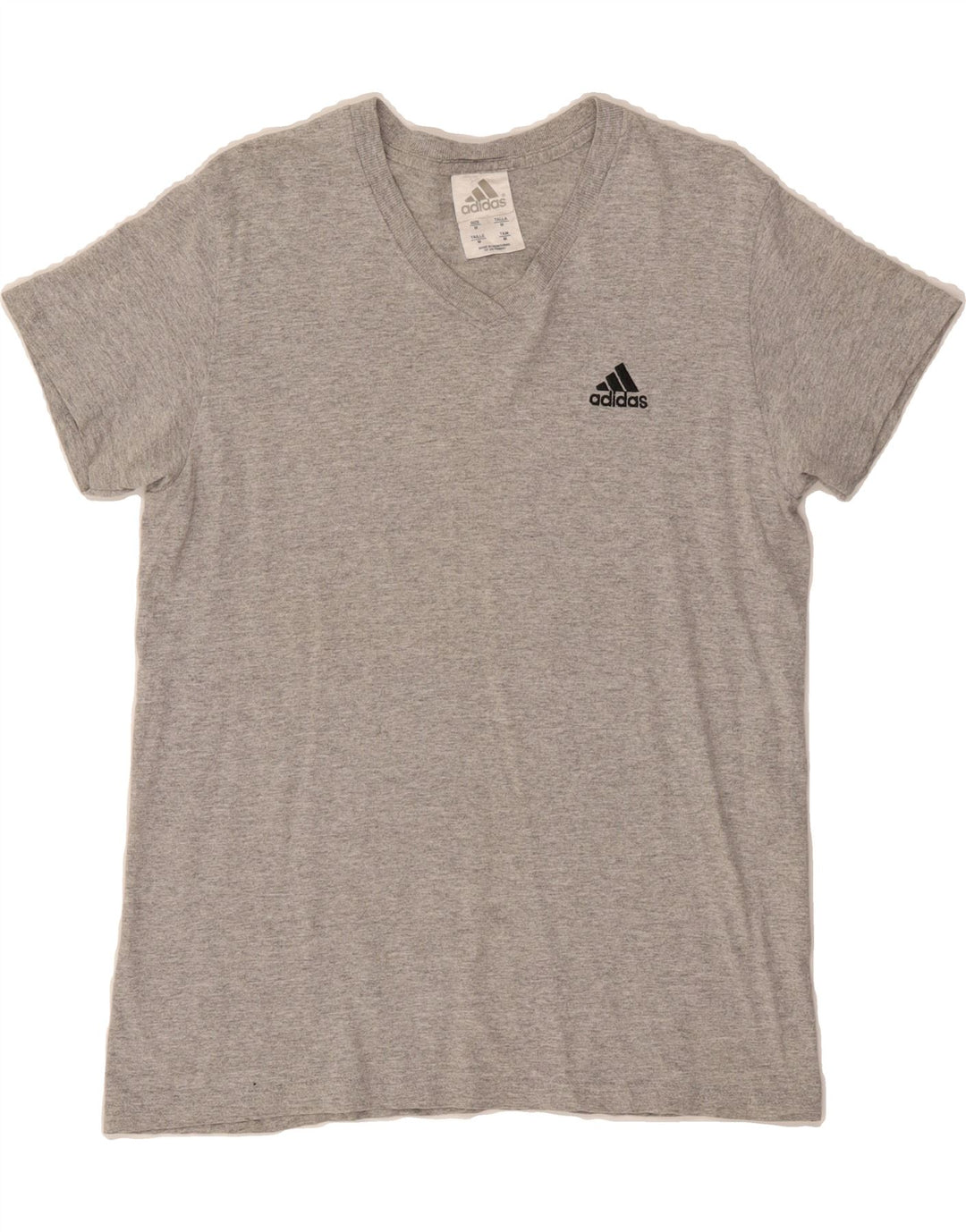 ADIDAS Womens T-Shirt Top UK 14 Medium Grey Cotton Vintage Adidas and Second-Hand Adidas from Messina Hembry 