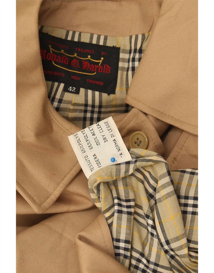 Vintage Trench Coat til kvinder IT 42 Medium Beige Bomuld