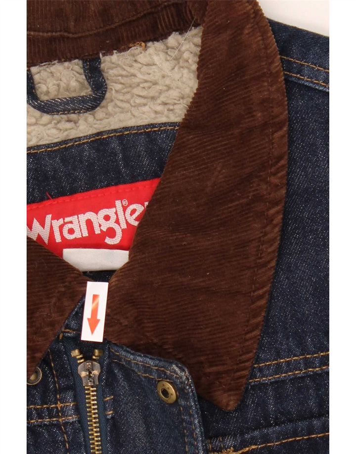 Wrangler Herre Sherpa Denimjakke UK 40 Stor Blå Bomuld