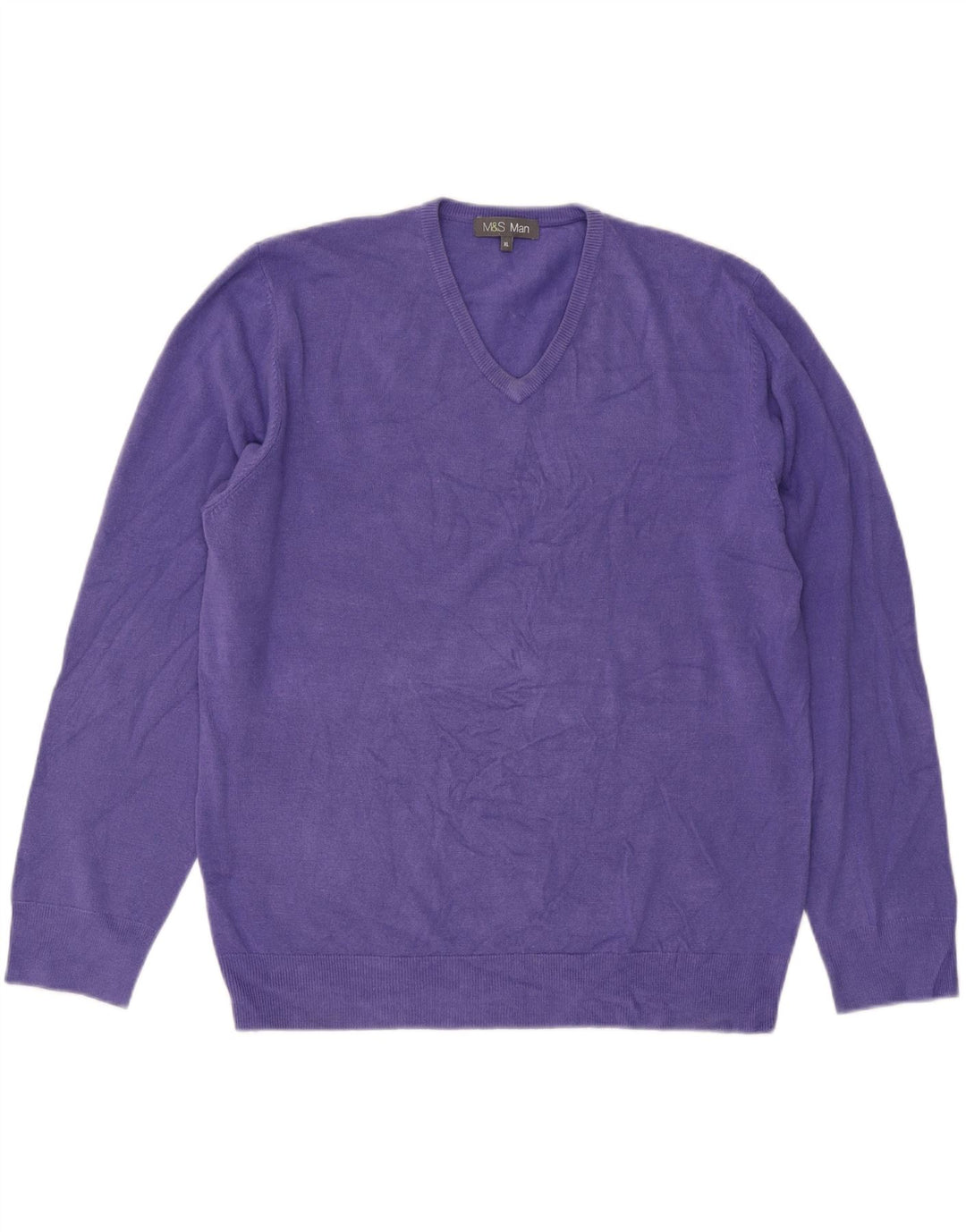 Marks & Spencer Herre V-hals sweater XL Lilla Akryl