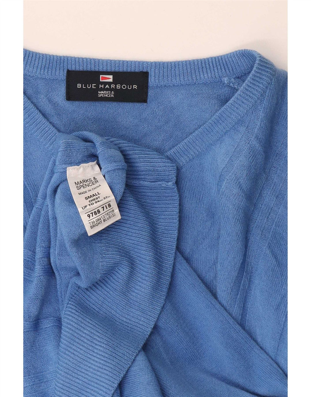 Marks & Spencer Dame Blue Harbor V-hals sweater UK 10 Small