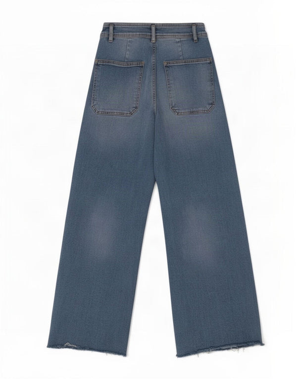 Zara Womens The Marine High Rise Straight Jeans EU 36 XS W26 L28 Blå