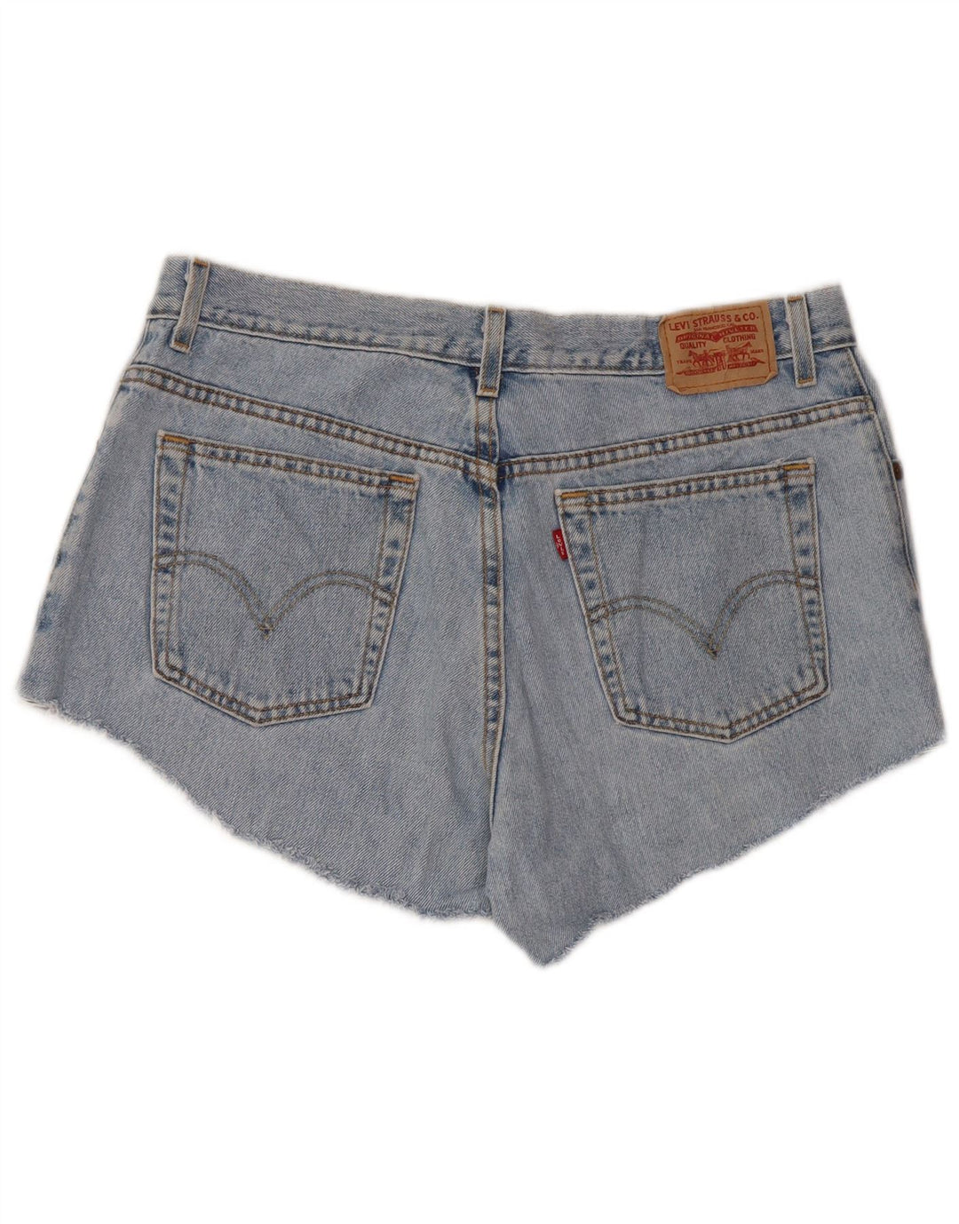LEVI'S Womens 550 denimshorts med høj talje afslappet pasform US 16 2XL W34 Blå