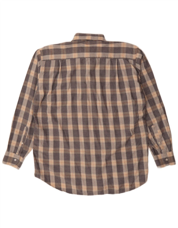 VINTAGE Mens Shirt Size 16 1/2 42 Large Grey Check Cotton