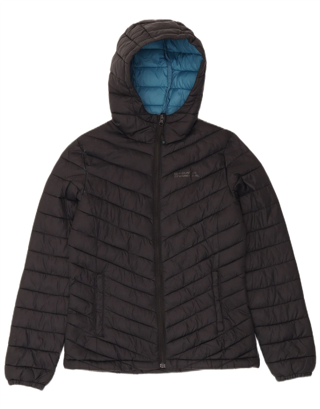 Mountain Warehouse Dame hættepolstret jakke UK 8 Lille sort nylon