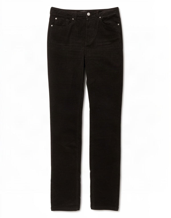 Marks & Spencer Dame Slim Corduroy Bukser UK 12 Medium W34 L32 Sort