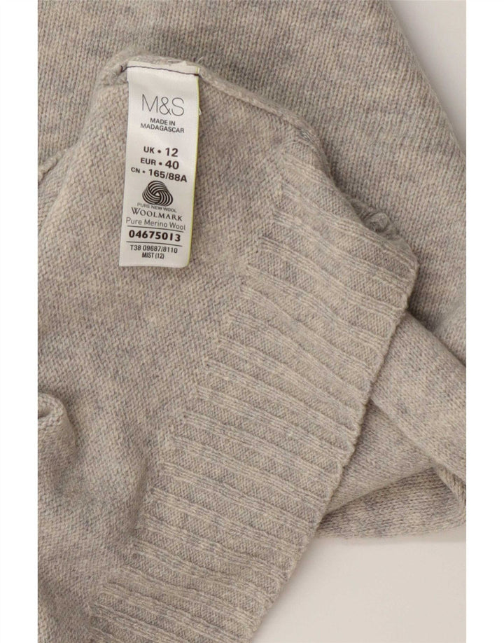 Marks & Spencer Dame Boat Neck Jumper Sweater UK 12 Medium Blue Flecked