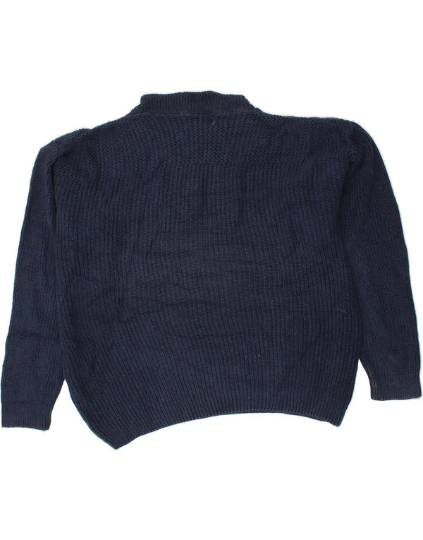 EDDIE BAUER Mens Loose Fit Crew Neck Jumper Sweater Medium Navy Blue