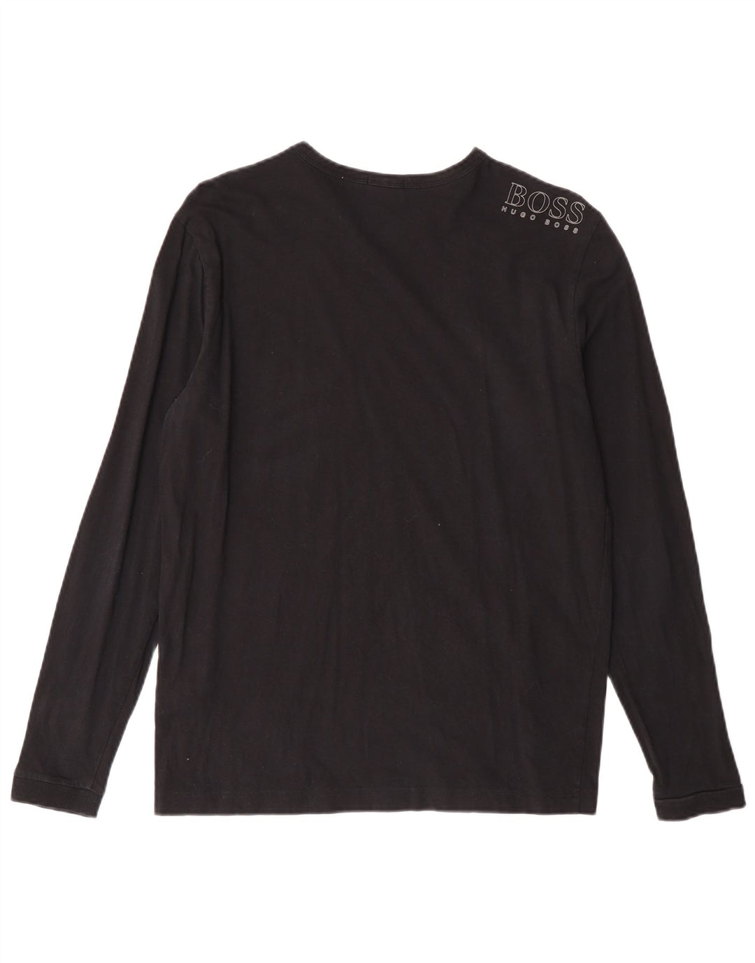HUGO BOSS Herre Regular Fit Top Langærmet Lille Sort Bomuld