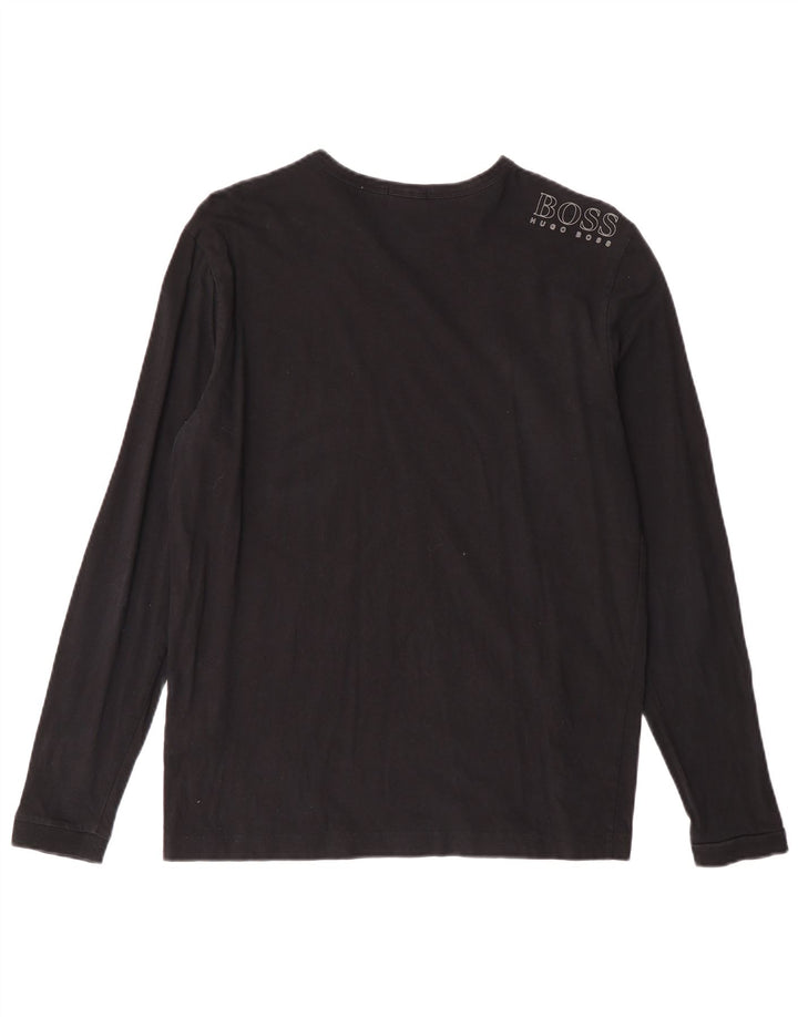 HUGO BOSS Herre Regular Fit Top Langærmet Lille Sort Bomuld