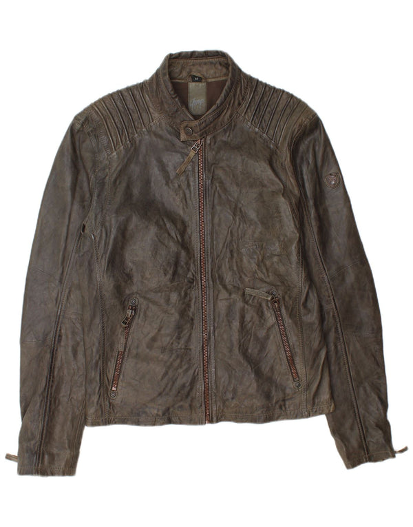 Gipsy Herre Læder Racer Jakke UK 38 Medium Brun
