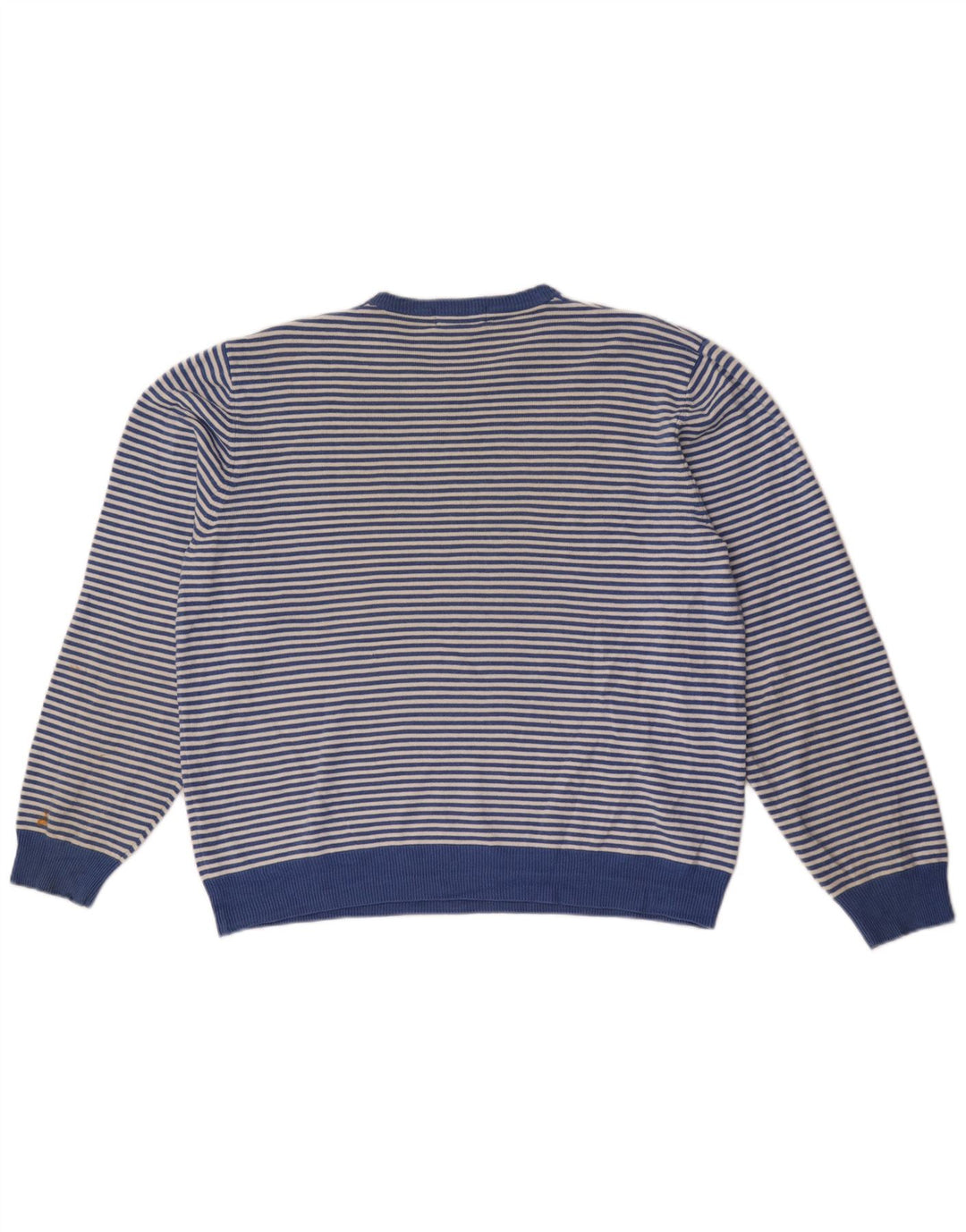 Marks & Spencer Herre Blue Harbor Crew Neck Jumper Sweater XL Blå Stribet