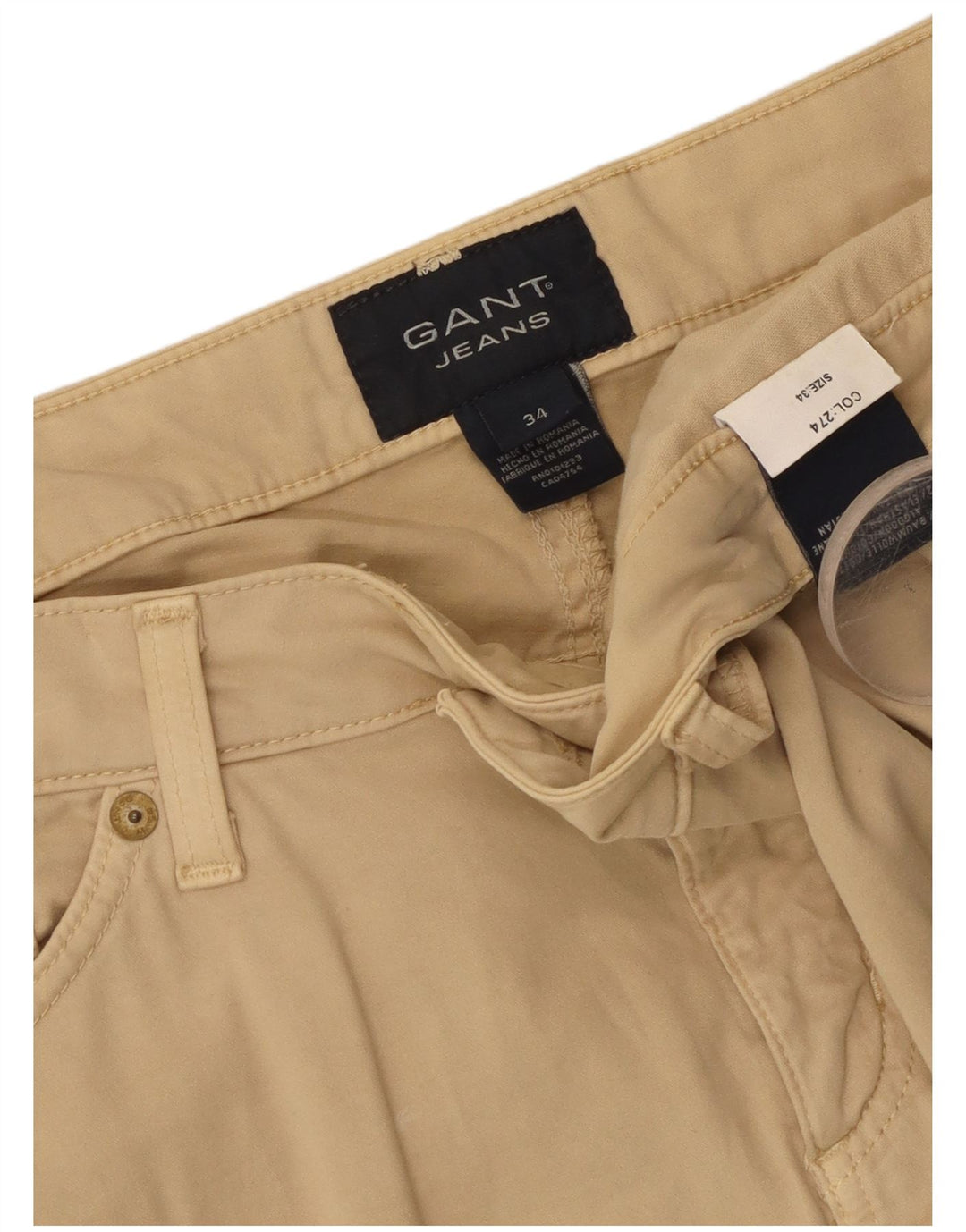 Gant Dame Capri Bukser W34 L20 Beige Bomuld