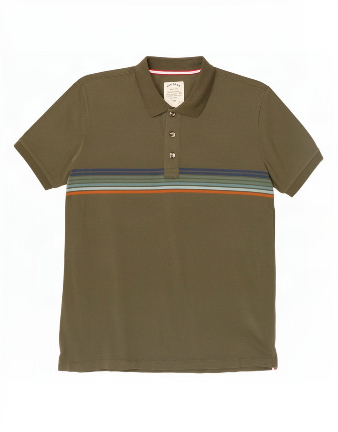 Fat Face Herre poloshirt XL Khaki Stribet Bomuld