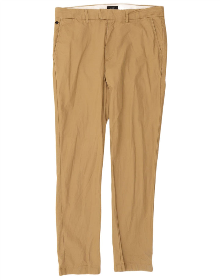 Superdry Slim Suit Bukser til mænd W34 L32 Beige Bomuld