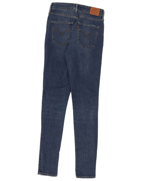 Levi's Dame 721 Skinny Jeans med høj talje W28 L32 Blå Bomuld
