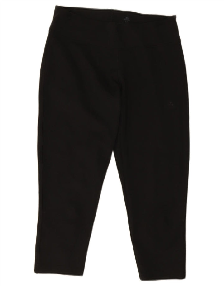 Adidas Dame Climalite Capri Leggings UK 12/14 Medium Black Polyester