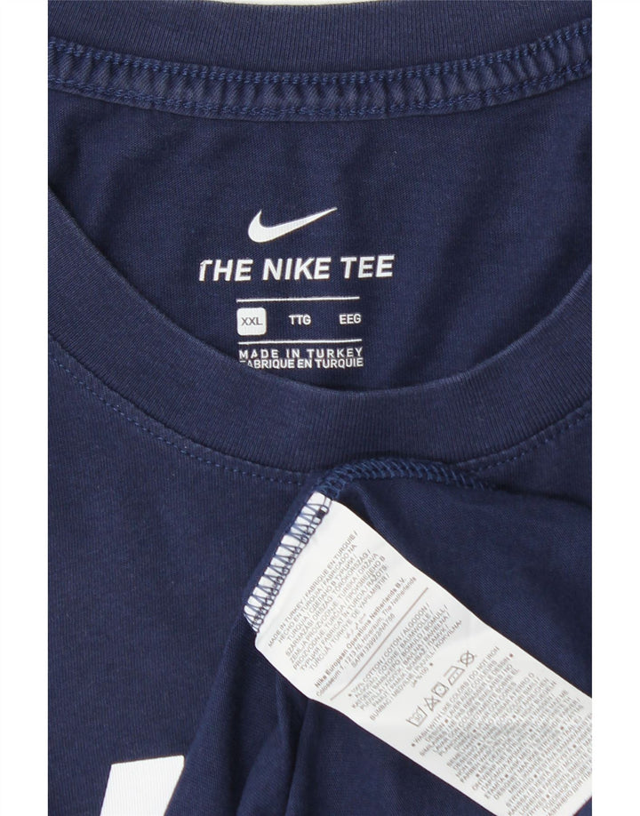 Nike grafisk T-shirt top til mænd 2XL marineblå bomuld