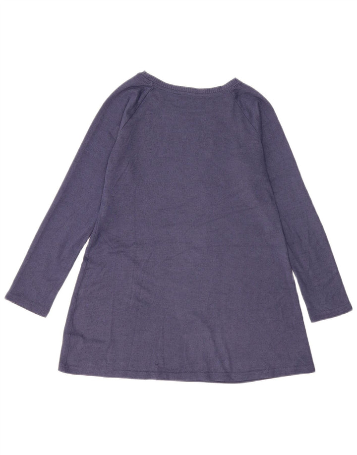 Marks & Spencer Dame Langærmet Tunika Top UK 10 Small Navy Blue
