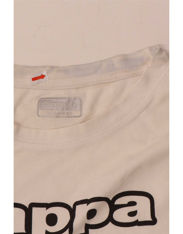 Kappa Herre Grafisk T-Shirt Top 2XL Hvid